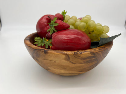 Handmade Olive Wood serving bowl for Fruit or Salad - Tunsouk | Premium Olive Oil 🫒 & Olivewood