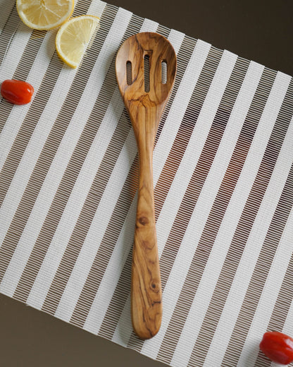 Handmade Olive Wood Slotted Spoon - Tunsouk | Premium Olive Oil 🫒 & Olivewood