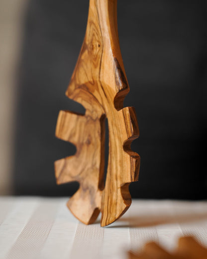 Handmade Olive Wood Spaghetti Spoon - Tunsouk | Premium Olive Oil 🫒 & Olivewood