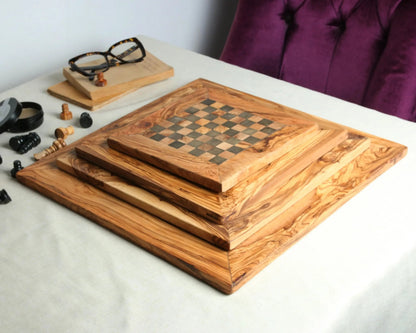 Handmade Personalized Olive Wood Chess Set - Tunsouk | Premium Olive Oil 🫒 & Olivewood