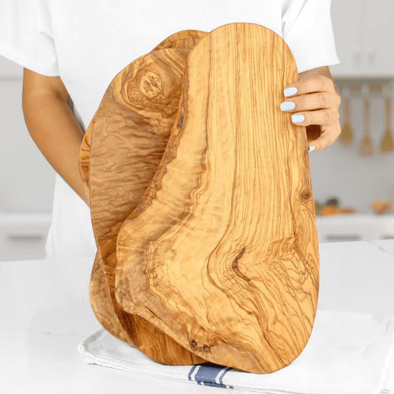 Handmade Rustic Olive Wood Coasters - Tunsouk | Premium Olive Oil 🫒 & Olivewood