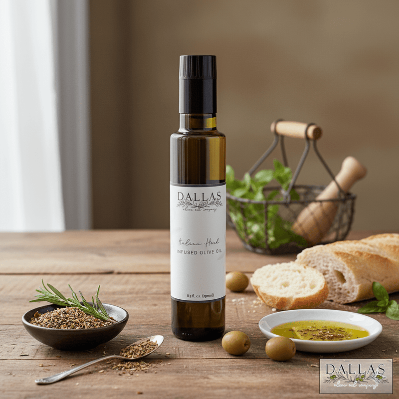 Italian Herb Infused Olive Oil - Tunsouk | Premium Olive Oil 🫒 & Olivewood