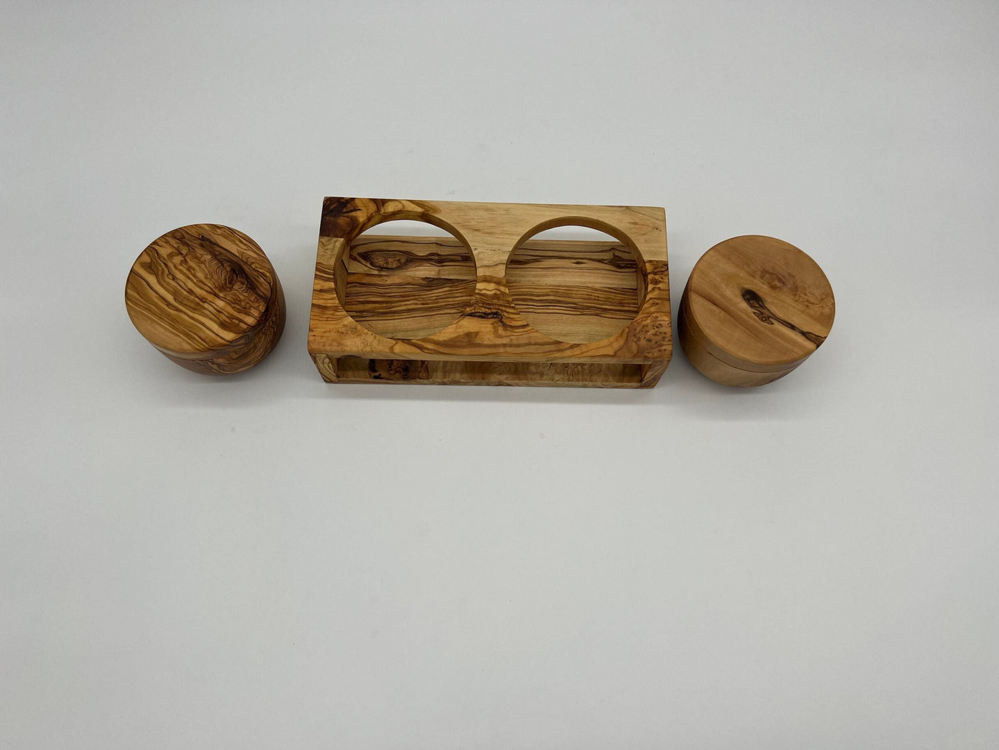 Mediterranean Olive Wood Salt an pepper jars Handmade - Tunsouk | Premium Olive Oil 🫒 & Olivewood