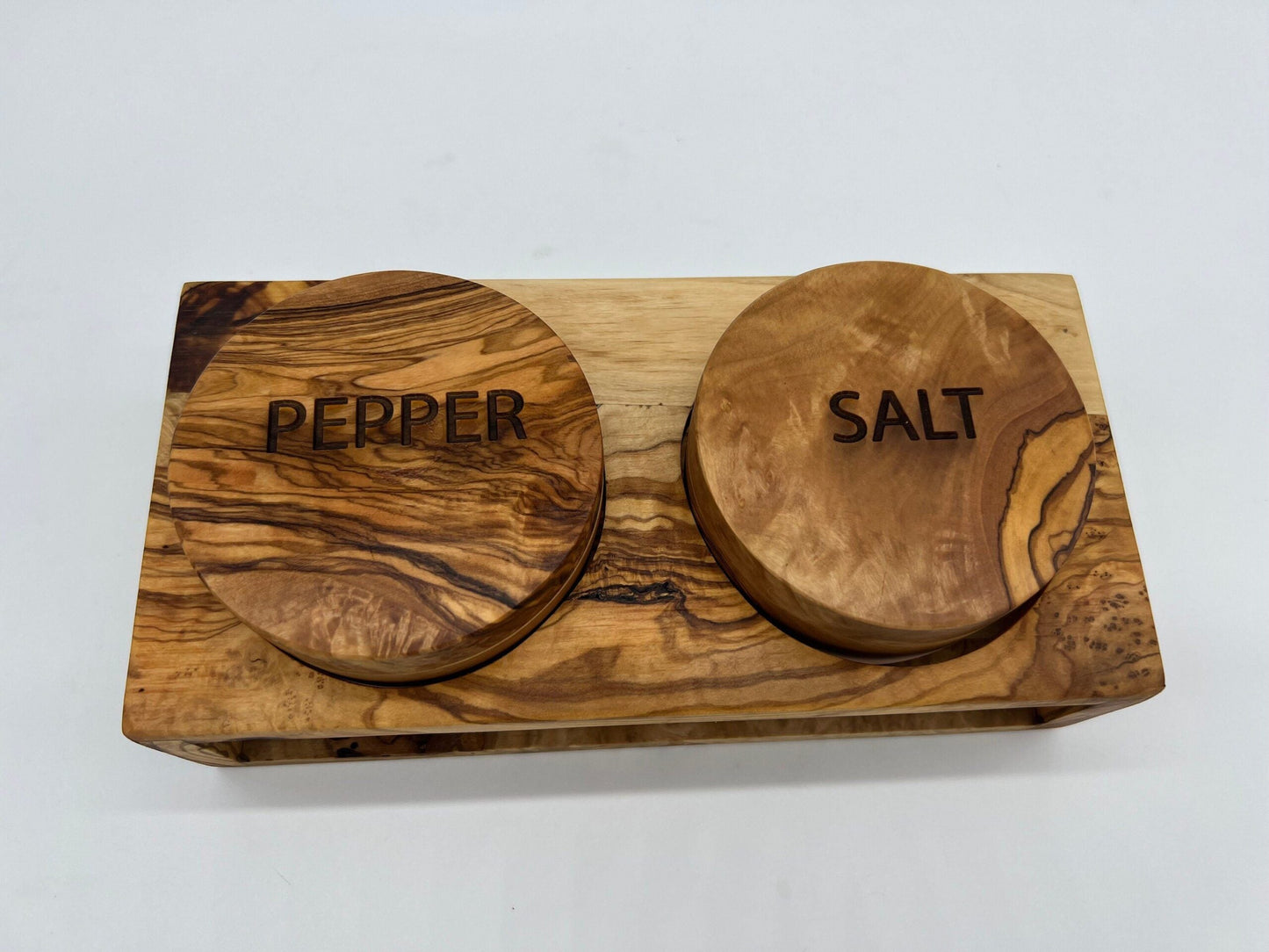 Mediterranean Olive Wood Salt an pepper jars Handmade - Tunsouk | Premium Olive Oil 🫒 & Olivewood