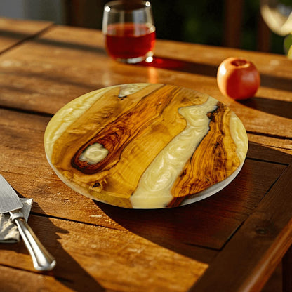 Olive Wood and Resin Lazy Susan - Tunsouk | Premium Olive Oil 🫒 & Olivewood