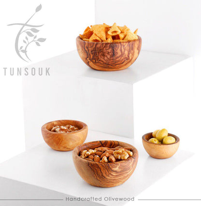 Olive Wood Nesting Bowls – Set of 4 | Limited Time Black Friday Discount - Tunsouk | Premium Olive Oil 🫒 & Olivewood