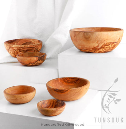 Olive Wood Nesting Bowls – Set of 6 - Tunsouk | Premium Olive Oil 🫒 & Olivewood