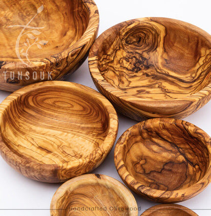 Olive Wood Nesting Bowls – Set of 6 - Tunsouk | Premium Olive Oil 🫒 & Olivewood