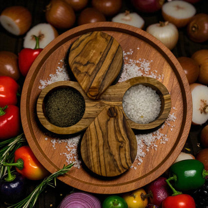 Olive Wood Salt and Pepper Cellar - Tunsouk | Premium Olive Oil 🫒 & Olivewood