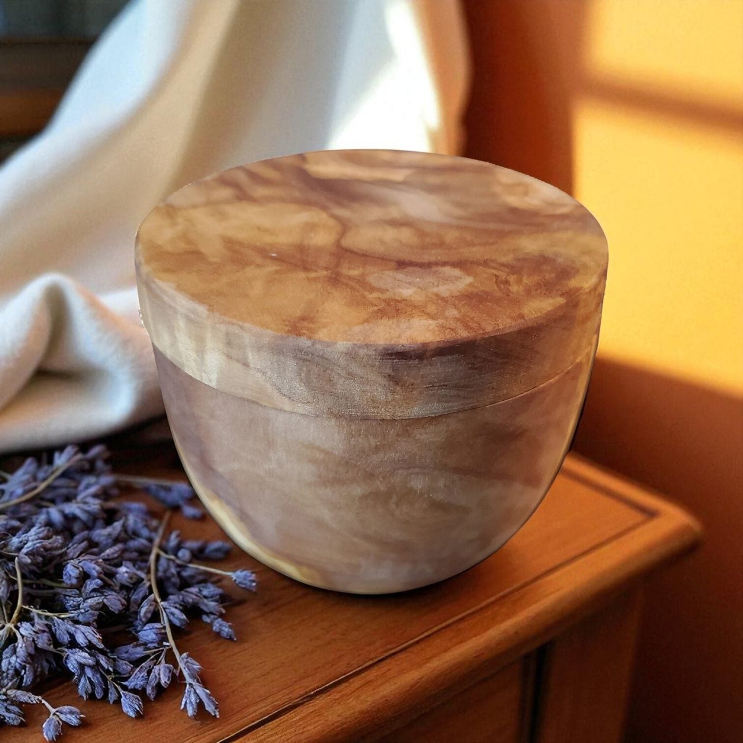 Olive Wood Salt Cellar with Magnetic Lid - Tunsouk | Premium Olive Oil 🫒 & Olivewood