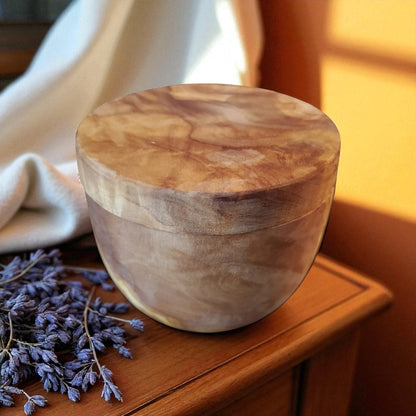 Olive Wood Salt Cellar with Magnetic Lid - Tunsouk | Premium Olive Oil 🫒 & Olivewood