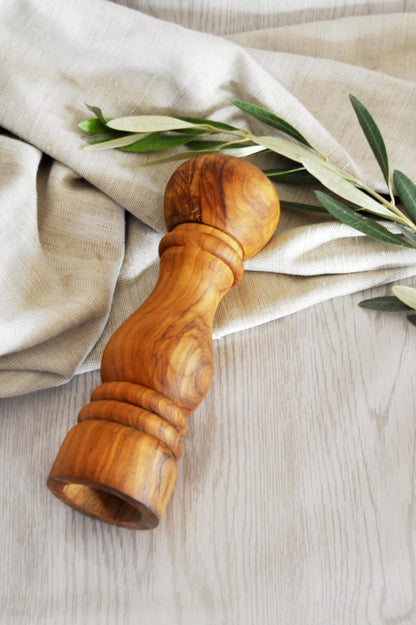 Olive Wood Salt & Pepper Mill | Personalized Handmade Grinder for Seasoning | FREE BeesWax - Tunsouk | Premium Olive Oil 🫒 & Olivewood