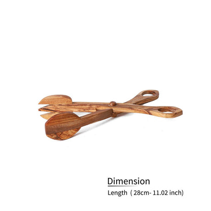 Olive Wood Scissors, Rustic Wooden Serving Scissors Tongs/ Olive Wood Tong wooden Scissor Salad Server - Tunsouk | Premium Olive Oil 🫒 & Olivewood