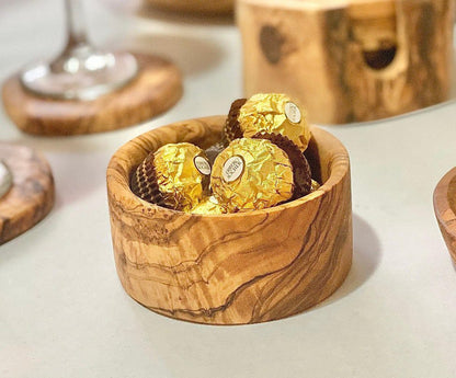 Olive Wood Snack Bowl | Nut Bowl - Tunsouk | Premium Olive Oil 🫒 & Olivewood