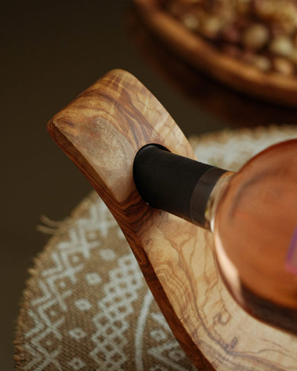 Olivewood Wine Bottle Holder - Tunsouk | Premium Olive Oil 🫒 & Olivewood