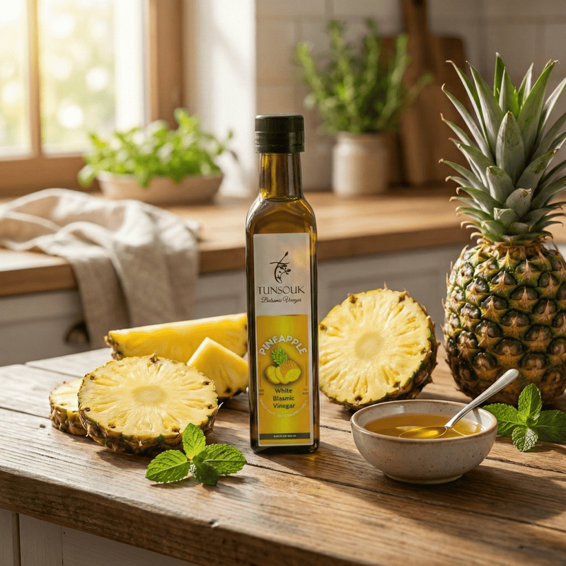 Pineapple White Balsamic Vinegar (250ml) - Tunsouk | Premium Olive Oil 🫒 & Olivewood