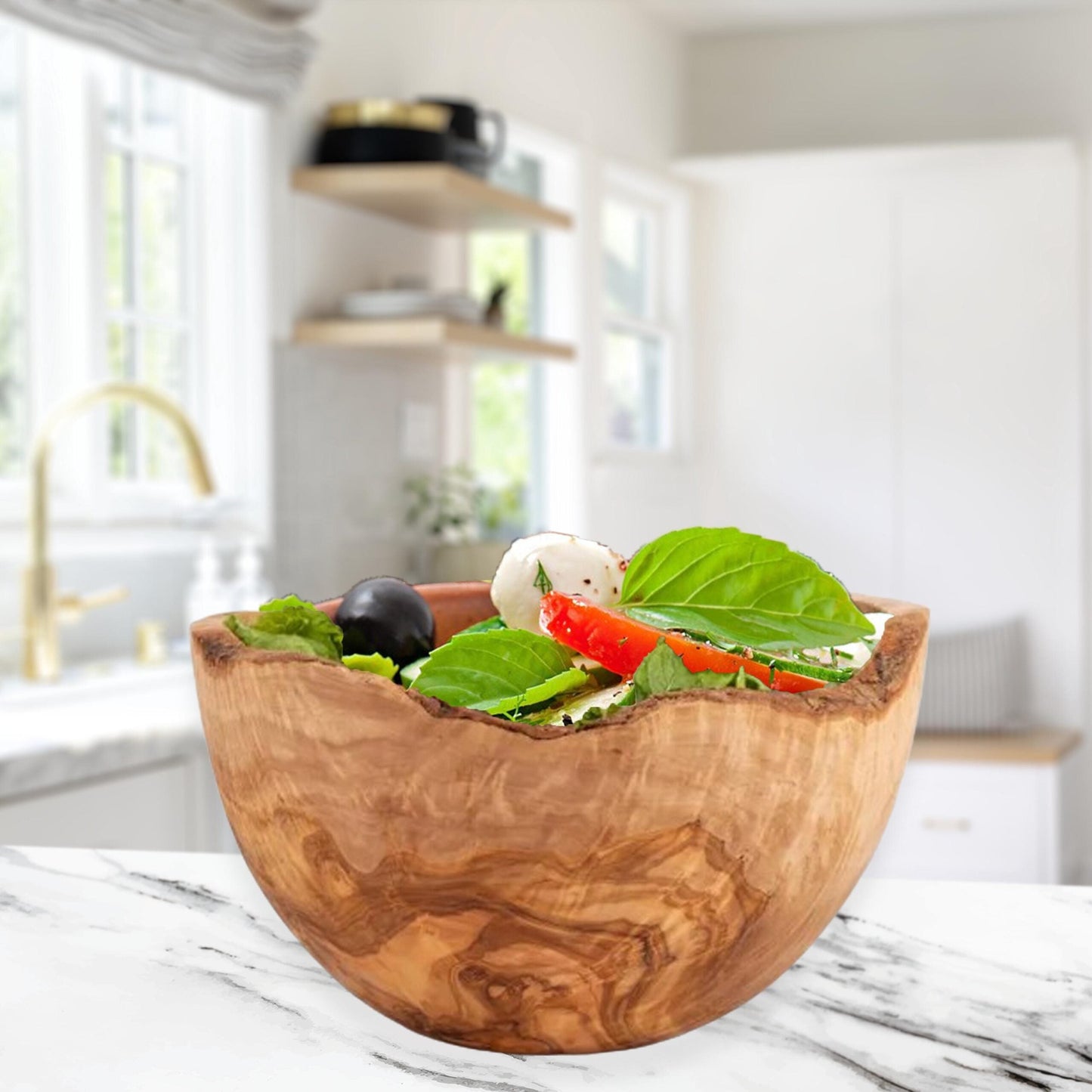 Rustic Handmade Bowl: Perfect for Family dinners | Gift idea - Tunsouk | Premium Olive Oil 🫒 & Olivewood
