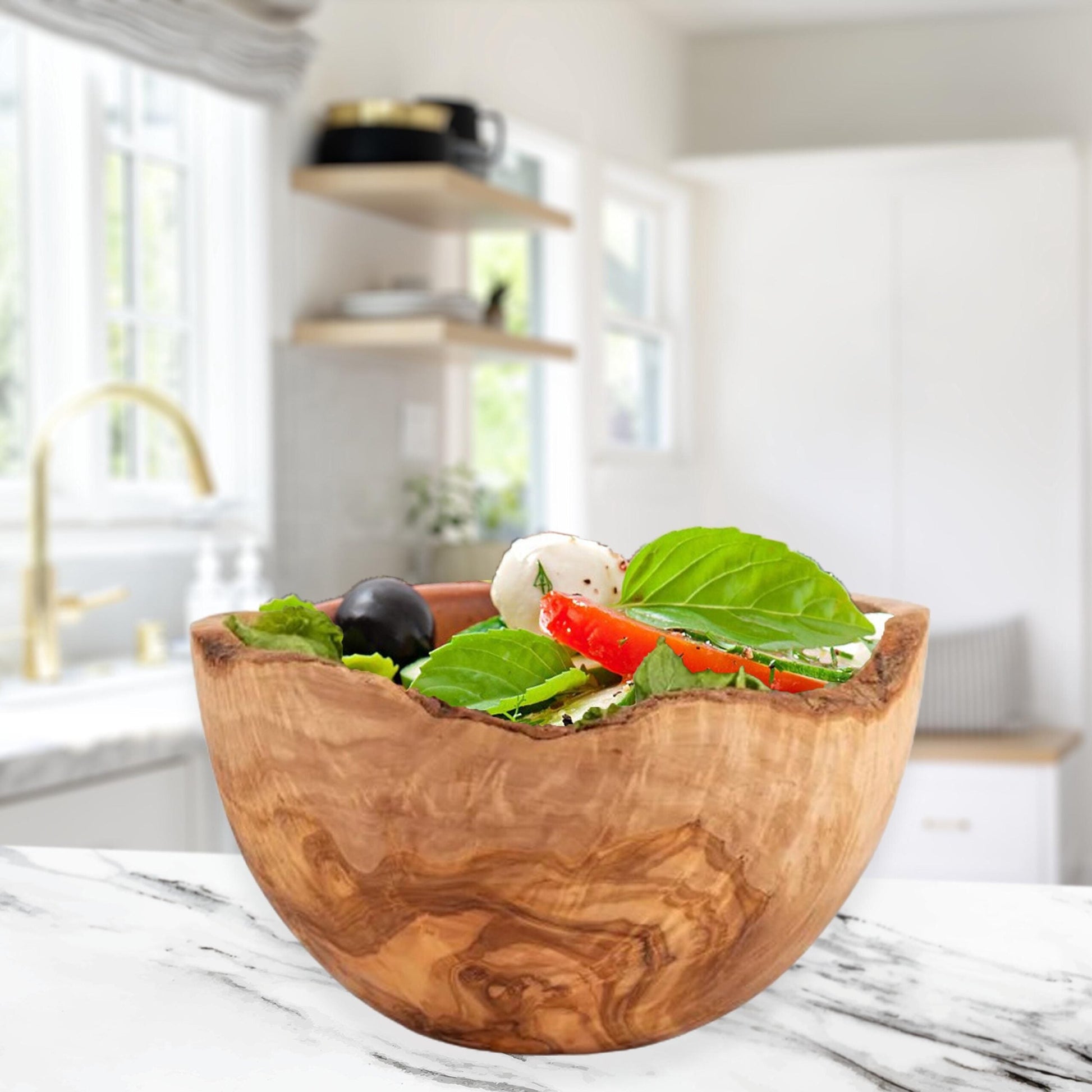 Rustic Handmade Bowl: Perfect for Family dinners | Gift idea - Tunsouk | Premium Olive Oil 🫒 & Olivewood