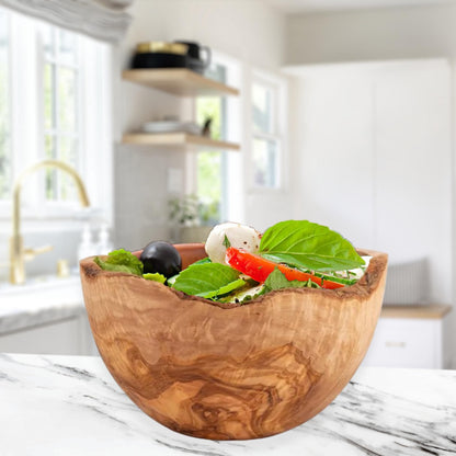 Rustic Handmade Bowl: Perfect for Family dinners | Gift idea - Tunsouk | Premium Olive Oil 🫒 & Olivewood