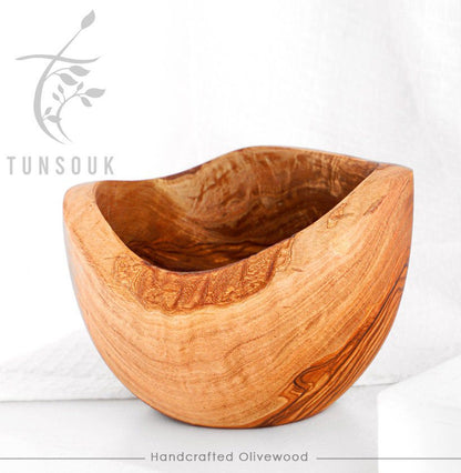 Rustic Handmade Bowl: Perfect for Family dinners | Gift idea - Tunsouk | Premium Olive Oil 🫒 & Olivewood