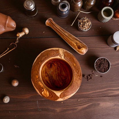 Rustic mortar - Tunsouk | Premium Olive Oil 🫒 & Olivewood