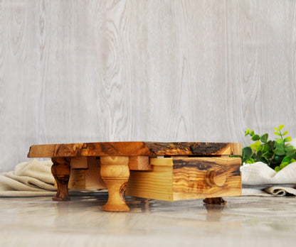 Rustic Olive Wood Chess Set with Drawer | Free Personalization - Tunsouk | Premium Olive Oil 🫒 & Olivewood