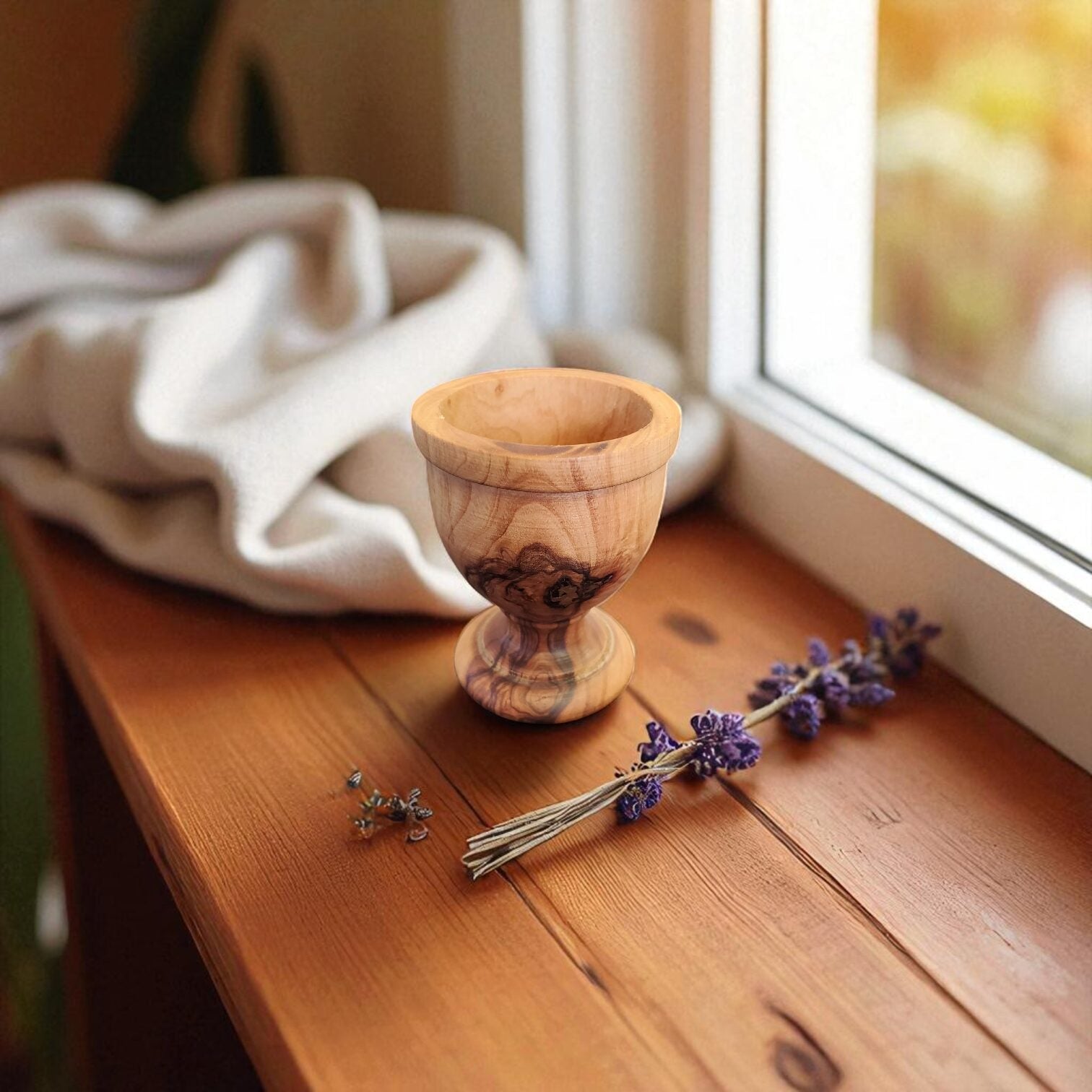Rustic Olive Wood Egg Cups - Tunsouk | Premium Olive Oil 🫒 & Olivewood