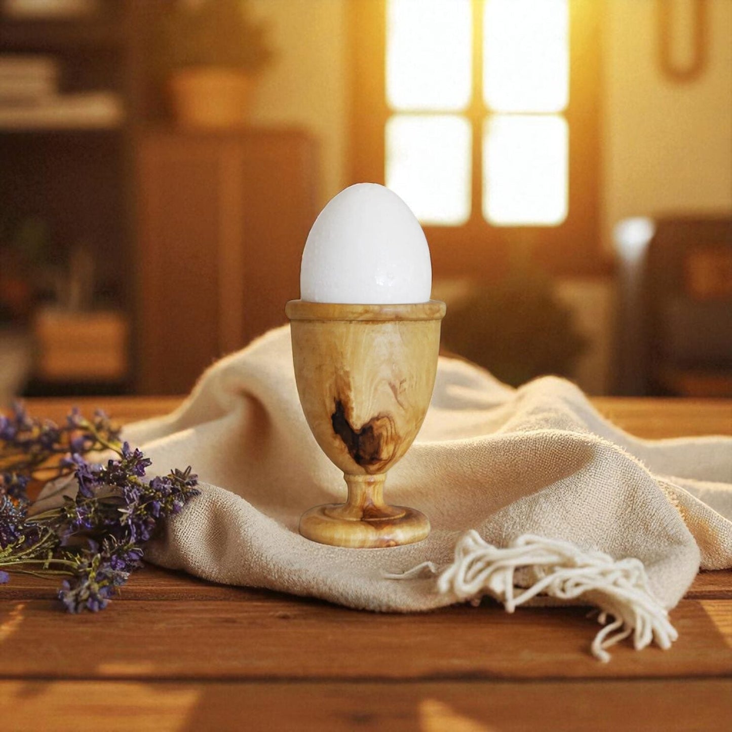 Rustic Olive Wood Egg Cups - Tunsouk | Premium Olive Oil 🫒 & Olivewood