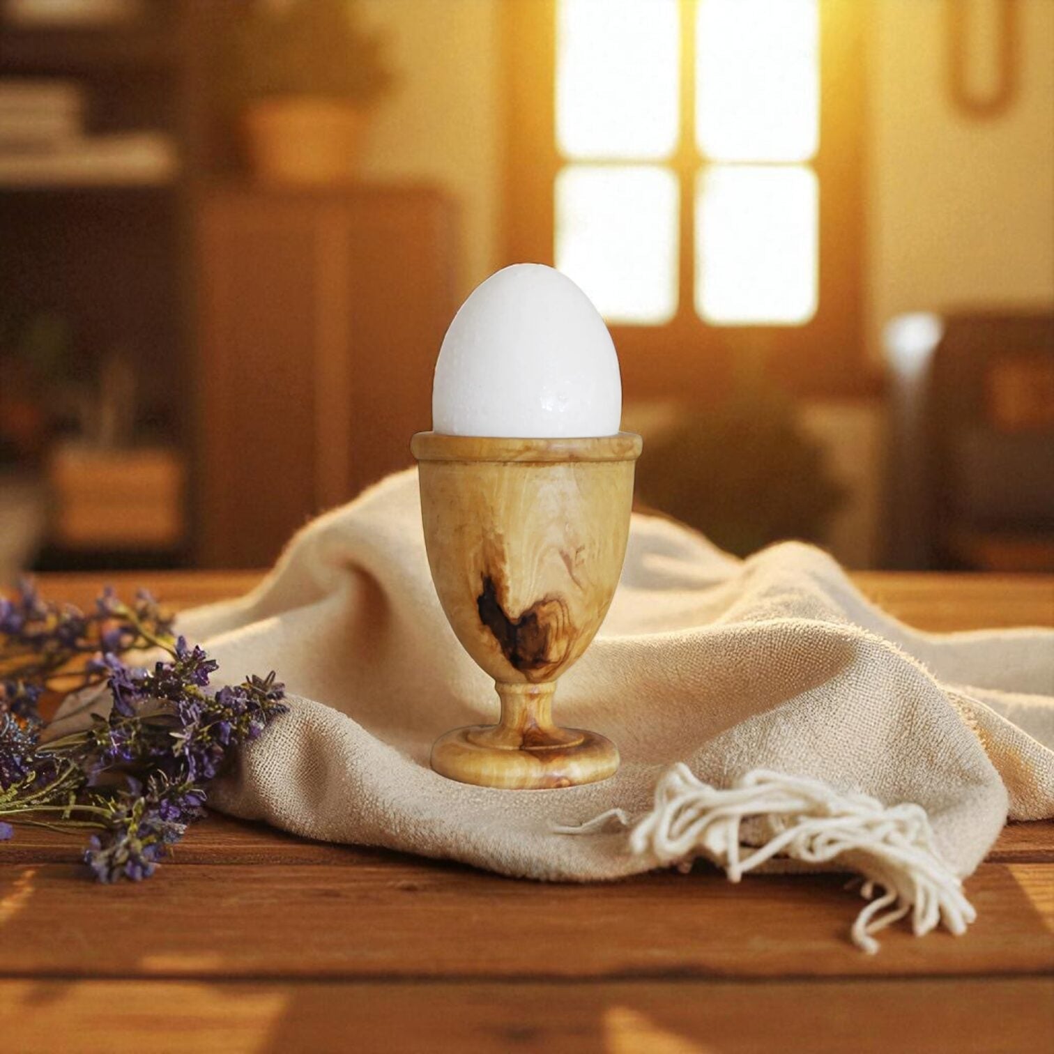 Rustic Olive Wood Egg Cups - Tunsouk | Premium Olive Oil 🫒 & Olivewood