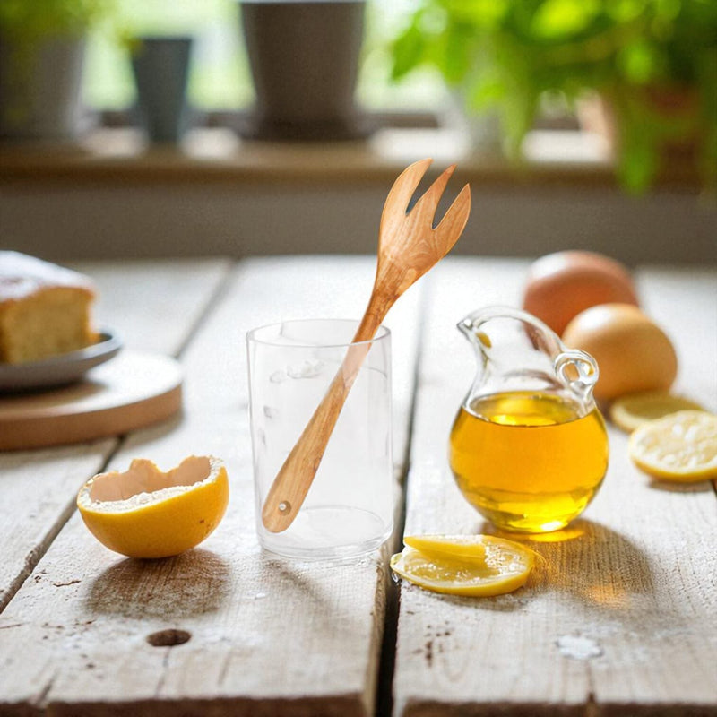 Salad Fork Handmade from Olive Wood - Tunsouk | Premium Olive Oil 🫒 & Olivewood