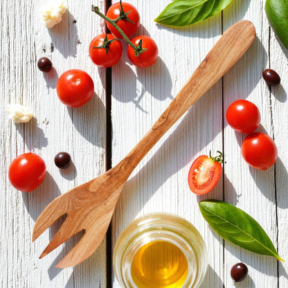 Salad Fork Handmade from Olive Wood - Tunsouk | Premium Olive Oil 🫒 & Olivewood