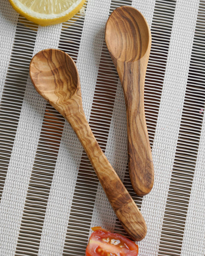 Small Olive Wood Coffee Spoon set - Tunsouk | Premium Olive Oil 🫒 & Olivewood
