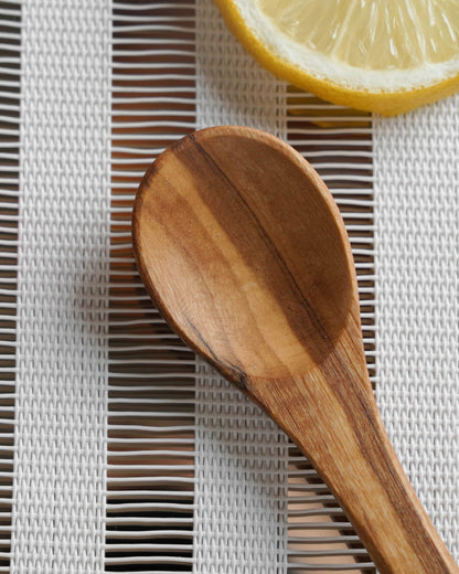 Small Olive Wood Coffee Spoon set - Tunsouk | Premium Olive Oil 🫒 & Olivewood