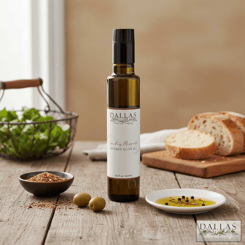 Smoky Mesquite Infused Olive Oil - Tunsouk | Premium Olive Oil 🫒 & Olivewood
