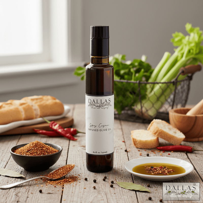 Spicy Cajun Infused Olive Oil - Tunsouk | Premium Olive Oil 🫒 & Olivewood
