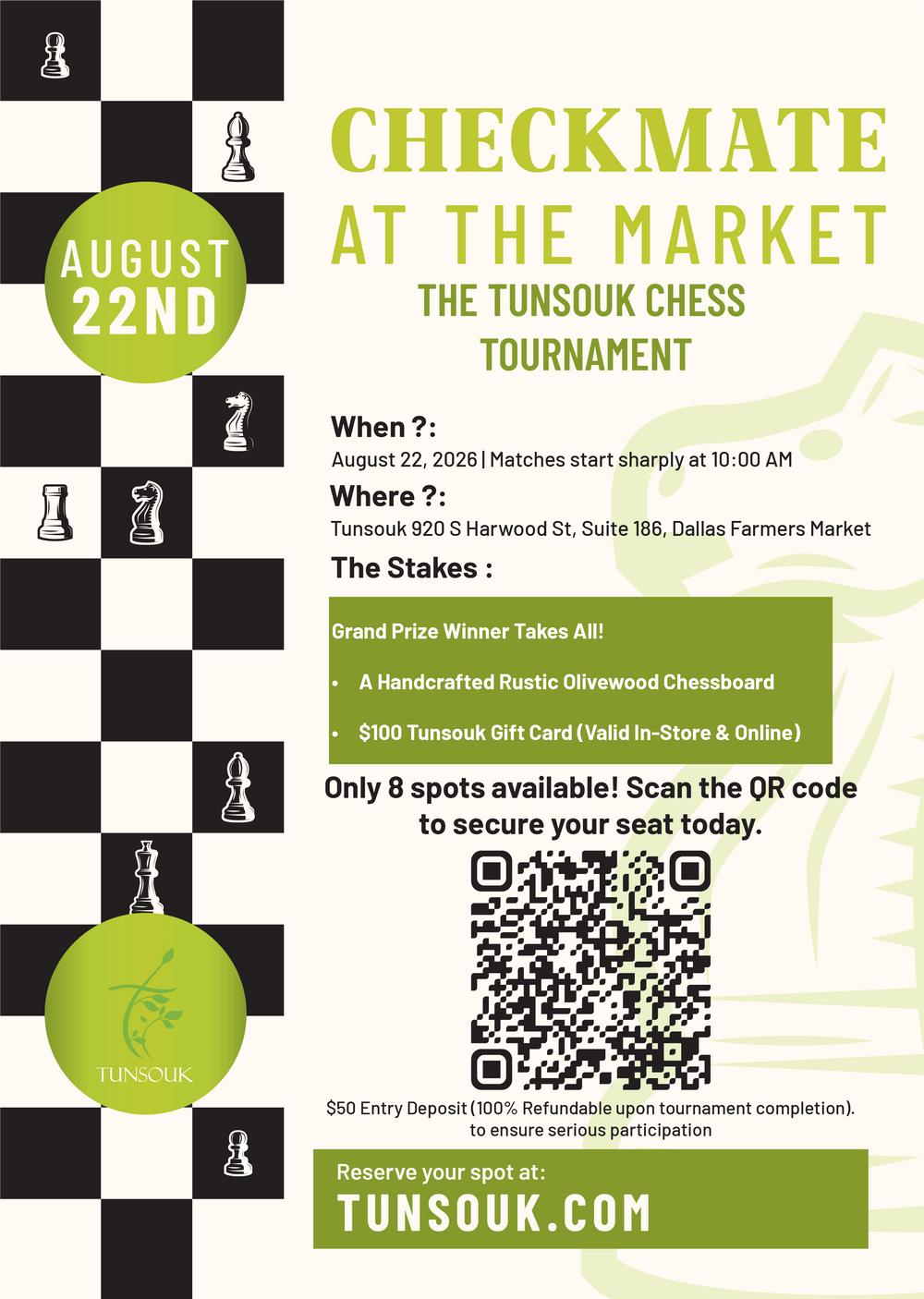 The Tunsouk Chess Tournament entry - Tunsouk | Premium Olive Oil 🫒 & Olivewood