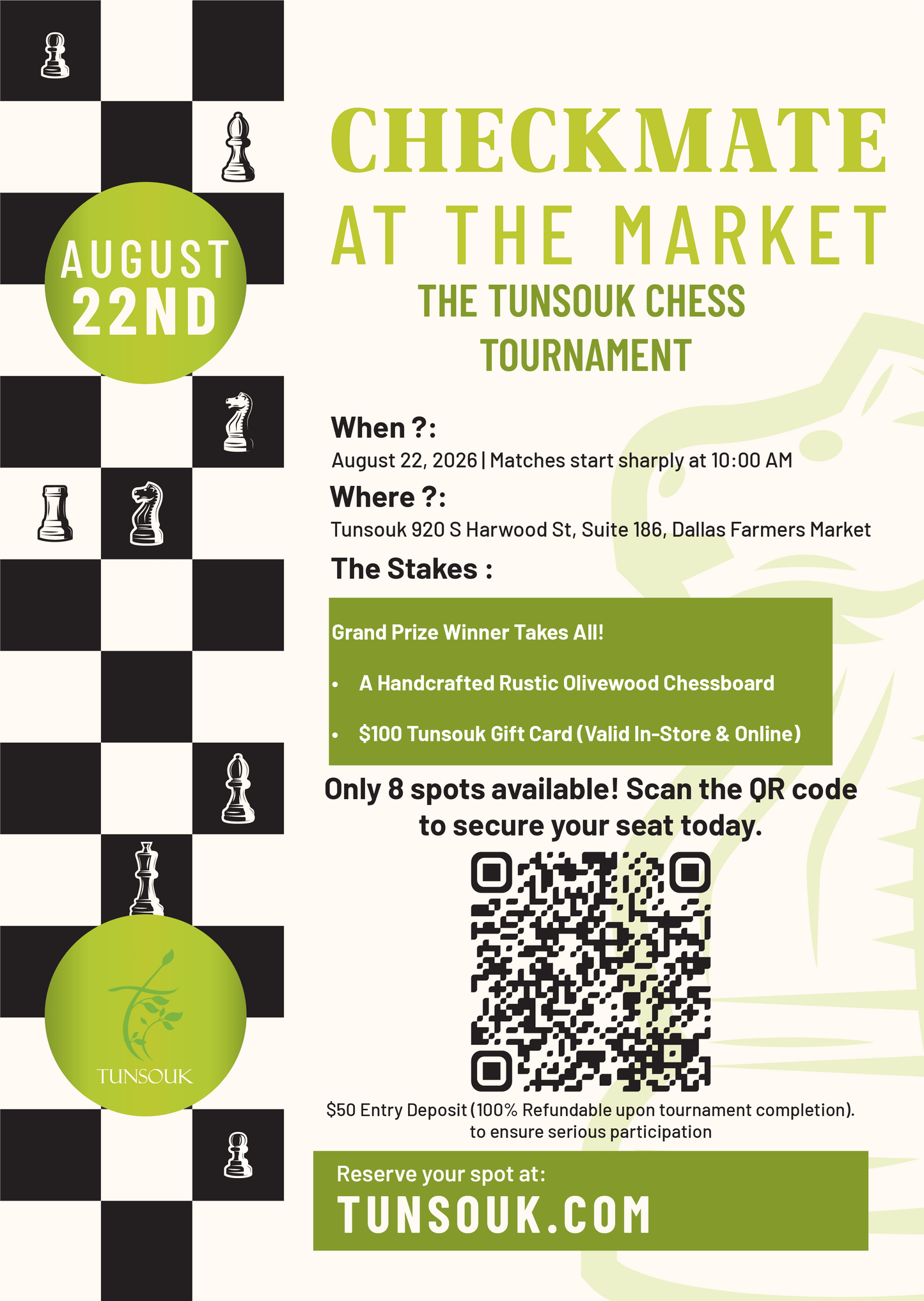 The Tunsouk Chess Tournament entry - Tunsouk | Premium Olive Oil 🫒 & Olivewood