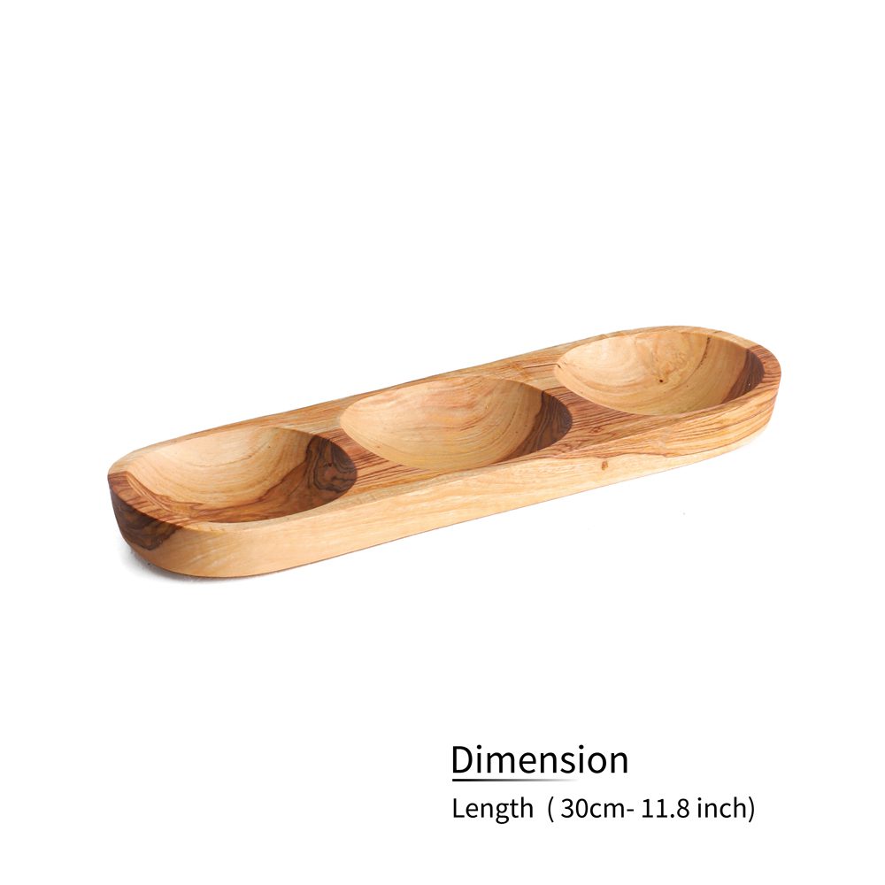 Three Section Tray - Tunsouk | Premium Olive Oil 🫒 & Olivewood