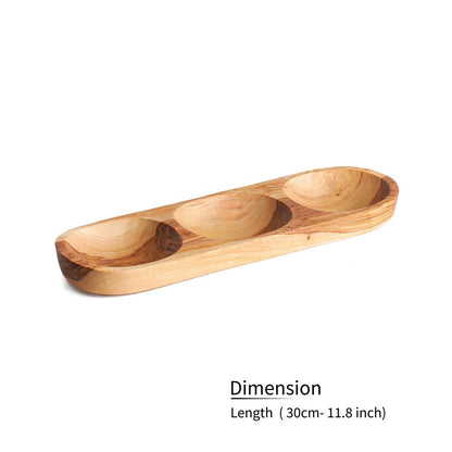 Three Section Tray - Tunsouk | Premium Olive Oil 🫒 & Olivewood