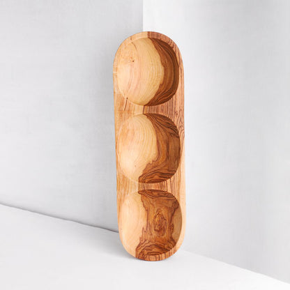 Three Section Tray - Tunsouk | Premium Olive Oil 🫒 & Olivewood