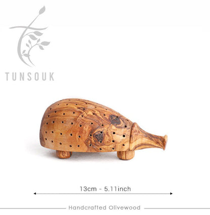 Toothpick Holder | Original Hedgehog Toothpick Holder | Handmade Olive Wood Design | Original gift Cute and useful + FREE Beeswax - Tunsouk | Premium Olive Oil 🫒 & Olivewood