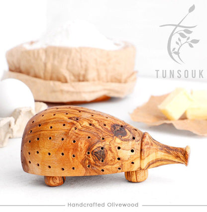 Toothpick Holder | Original Hedgehog Toothpick Holder | Handmade Olive Wood Design | Original gift Cute and useful + FREE Beeswax - Tunsouk | Premium Olive Oil 🫒 & Olivewood