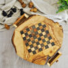 Rustic Olive Wood Chess Set Board with Drawer