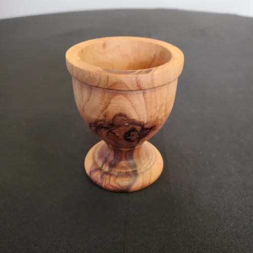 Rustic Olive Wood Egg Cups - Image 5