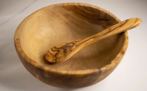 Small Olive Wood Coffee Spoon set + Free Beeswax - Image 2