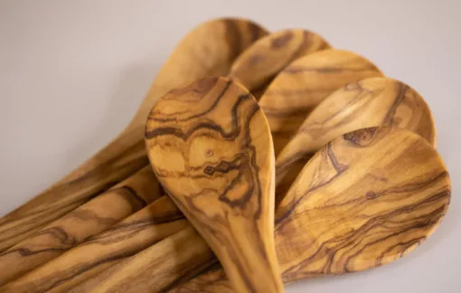 Small Olive Wood Coffee Spoon set + Free Beeswax - Image 3