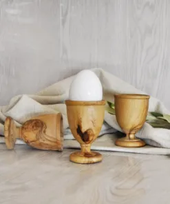 Rustic Olive Wood Egg Cups