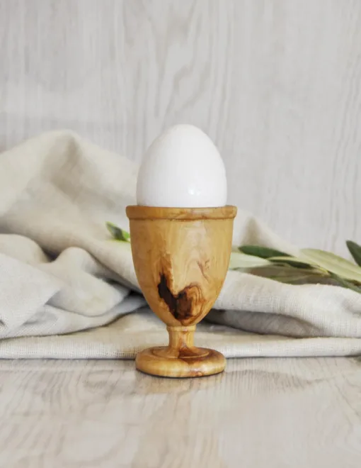 Rustic Olive Wood Egg Cups - Image 4