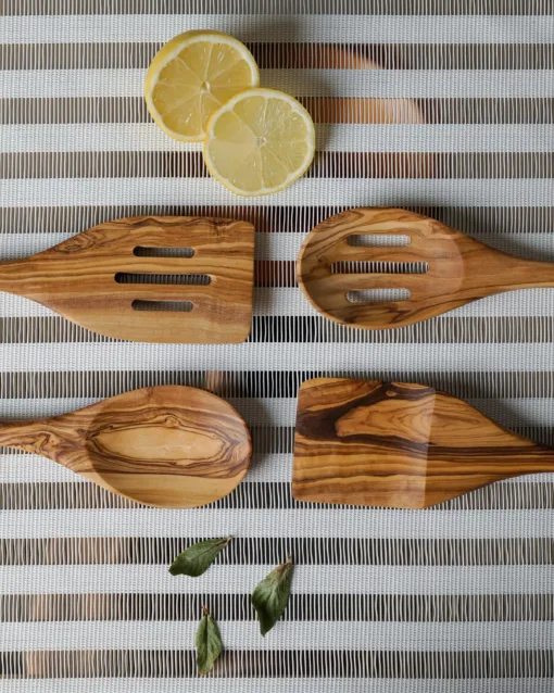 Olive Wood Kitchen Set of 5 + Beeswax Kit - Image 5