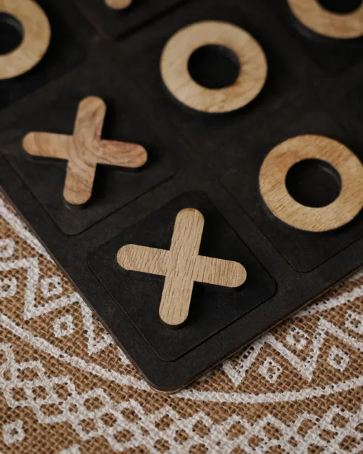 Handcrafted Wooden Tic-Tac-Toe Game - Image 2